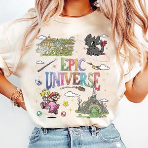 Epic Universe Shirt, Orlando Park Epic Universe 2025, Mario Baby Tee Crop Tank, How To Train Your Dragon Shirt, Epic Universe Family Tees