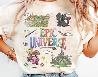 Epic Universe Shirt, Orlando Park Epic Universe 2025, Mario Baby Tee Crop Tank, How To Train Your Dragon Shirt, Epic Universe Family Tees