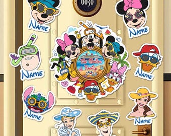 200+ Disney characters Summer Cruise magnet, Mickey & friends Stitch Toy Story, Personalized 1st Cruise Magnet, Disney Family Cruise Magnet