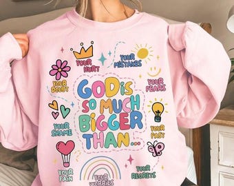 Preppy God Is So Much Bigger Than Png, God Every Day Preppy Christian PNG, Christian Women Png, Bible verse png, 300 DPI, Instant Download