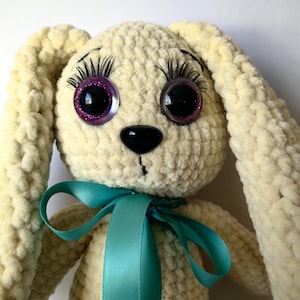 Crochet bunny toy  Handmade plush bunny Soft stuffed plush toy  Baby gift toy  Baby room decor Amigurumi bunny Nursery decor Yellow bunny