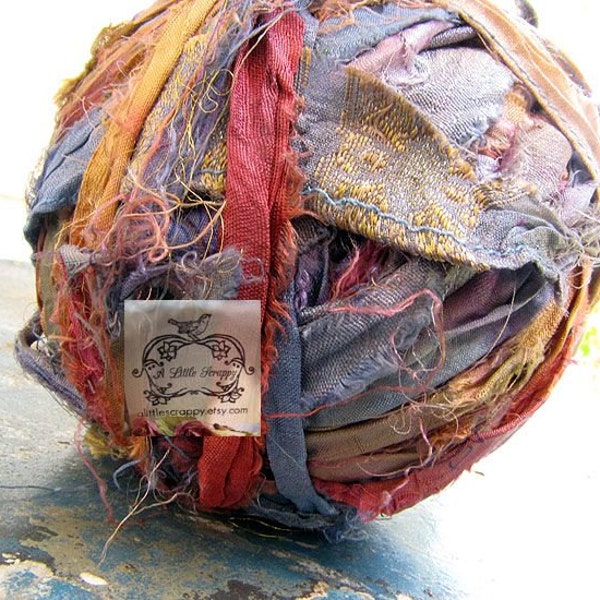 Sari Silk Rainbow in Fun Multi Colored Mix I Recycled Silk Ribbon