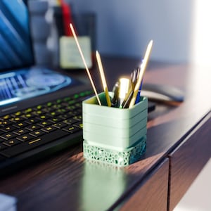 Desk Organizer STL File – 3D Printable Pen and Stationery Holder