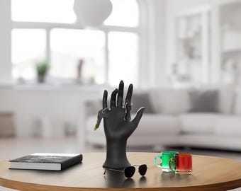keychain Holder STL with Flexible 3D Print File Key Holder Hand Sculpture 3D STL file Printable Model Flexi Sitting Toy organizer Home décor