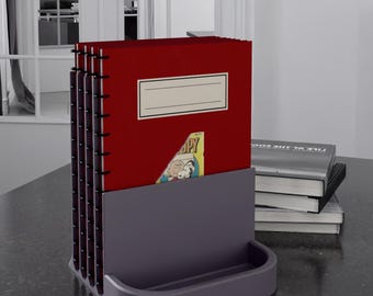 Organiseur de fichiers de bureau moderne imprimable en 3D - Porte-documents vertical pour le bureau et la maison