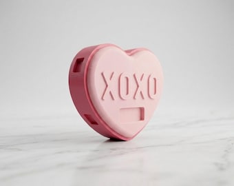 3D Printable Fidget Toy | STL XOXO Candy Heart Slider | Desk Toy