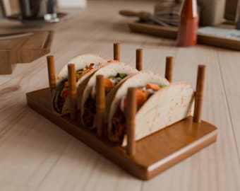 Taco Holder Stand STL File | 3D Printable Modern Taco Serving Display | Kitchen Dining Decor