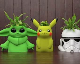 Cute Cartoonish Pots stl file Plant Buddy Planter stl Flexible pots for Home Décor Gift idea 3d printable flower pot Vase Printer Items pots