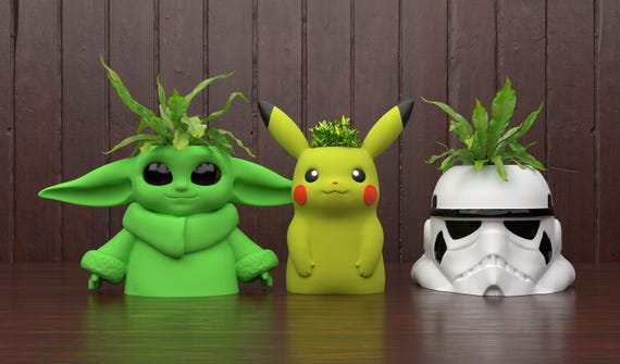 Cartoon Plant Pot STL File: Flexible 3D Printable Planter (Digital Download