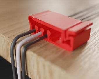 3D Printable Desk Cable Organizer Clip | Cord Holder (STL File)