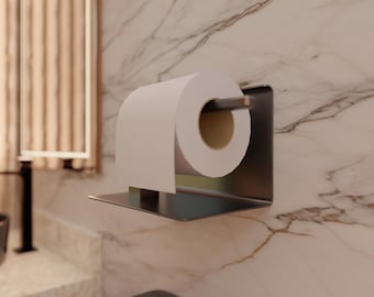 Soporte para papel higiénico (archivo STL) / Organizador de baño para montaje en pared imprimible en 3D / Decoración de baño