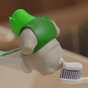 Impresión 3D STL de alta calidad de adorno de pasta de dientes Shrek pintado a mano Archivo STL Archivo de impresora 3D Shrek para impresoras 3D Meme de Shrek haciendo caca Modelo 3D