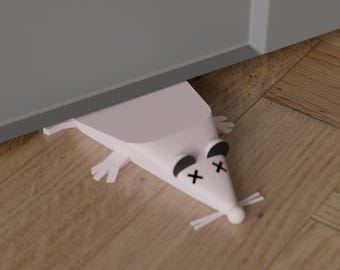 おもしろい3Dプリント可能な死んだネズミのドアストッパー｜風変わりなホームデコレーション（デジタルSTLファイル）