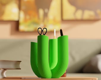 3D Printable Pencil Holder STL Pack: Desk Organizer (Digital Download)