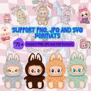 120種類以上のLabubu PNG、Cricut用ベクターデジタルファイル、レーザーカットLabubu PNG、Tシャツ昇華、Labubuキャラクターパックの即時ダウンロード