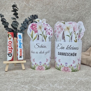 Duplo & Kinderriegel Blumenstrauß Kleinigkeit Mitbringsel Kleines Dankeschön Happy Birthday Schön, dass es dich gibt! Duplo Banderolen