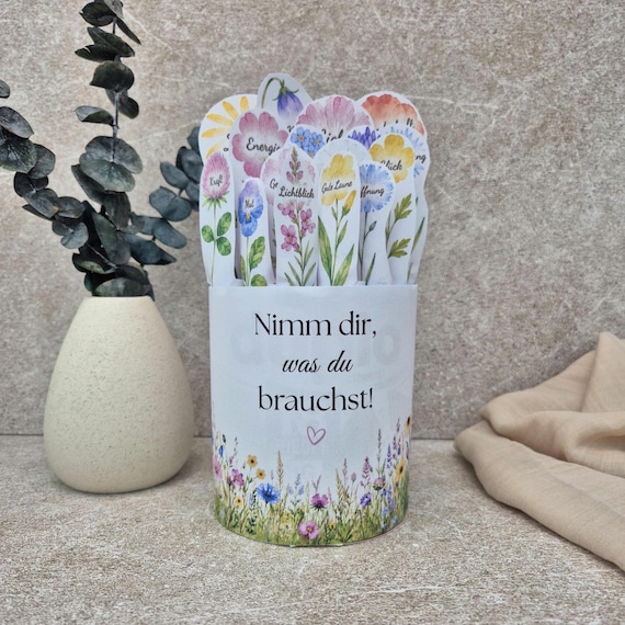 Duplo & Kinderriegel Banderolen Nimm dir, was du brauchst Wildblumen Printable PDF zum Ausdrucken DIY Geschenk Positive Botschaften + Blanko