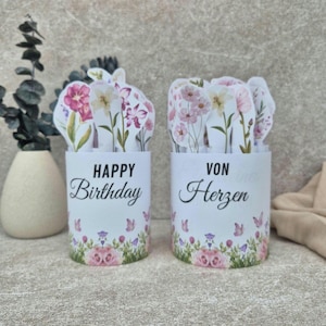 Duplo & Kinderriegel Blumenstrauß Kleinigkeit Mitbringsel Kleines Dankeschön Happy Birthday Schön, dass es dich gibt! Duplo Banderolen