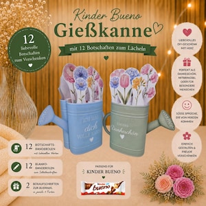Bouquet de Kinder Bueno, arrosoir, petit cadeau, petit remerciement, je t'aime beaucoup. Emballages Bueno