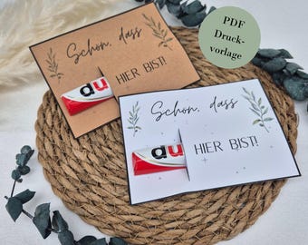 Duplo Card Printable Template | Glad You're Here | Gift Wrapping Download | Wedding Guest Greeting, Birthday, Christmas, Thank You