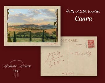 Destination Wedding Save The Date Template, Tuscany Inspired Save The Date