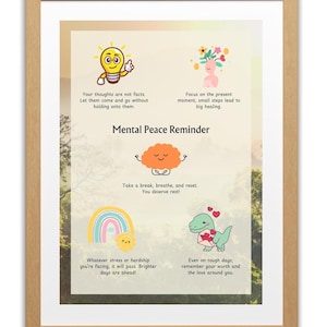 Mental health Stress Relief Poster Peace/ remainder Positive Affirmations DIGITAL Print Wellbeing Art Self Love/care gift Therapy Counselor