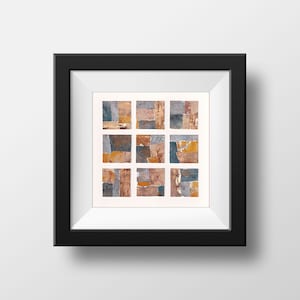 Original abstract artwork with 9 small monoprint collages A4