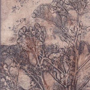 Abstract monoprint with wildflowers A4 - unique original