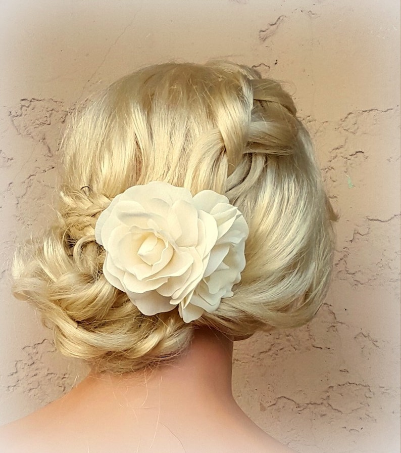 Gardenias Bridal Floral Hair Clip bride Gardenia Flower Hairpiece Wedding Flower Fascinator Ivory Flower Hair Clip Floral Hair Combs