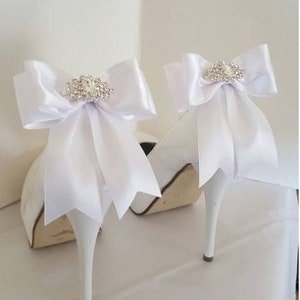 Schuhclips, Hochzeit Schuhclips, Braut Schuhclips, Clips für Hochzeitsschuhe, Brautschuhe, Navy Blau, Satinschleife Schuhclips