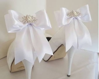 Shoe Clips, Wedding Shoe Clips, Bridal Shoe Clips, Clips for Wedding Shoes, Bridal Shoes, Summer Shoes, Satin Bow Shoe Clips
