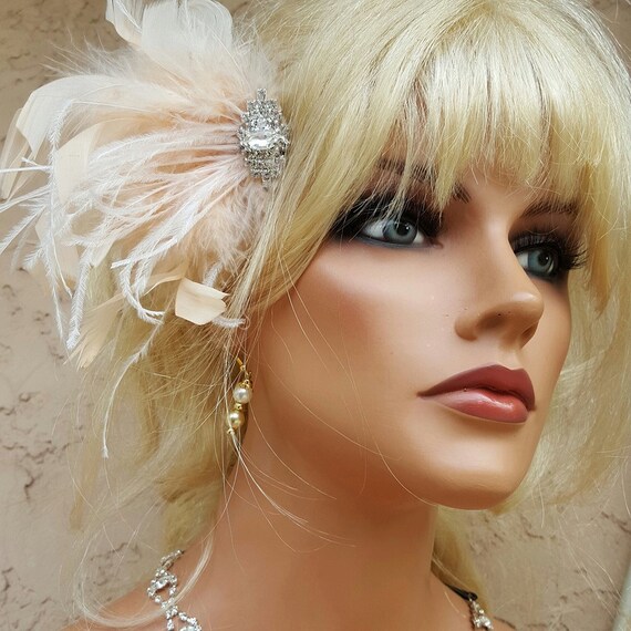 Hair Accessories Bridal Hair Clip Feather Hair Clipgatsby Etsy