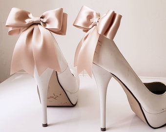 Satin Bow Shoe Clips, Bridal Wedding Shoe Decorations