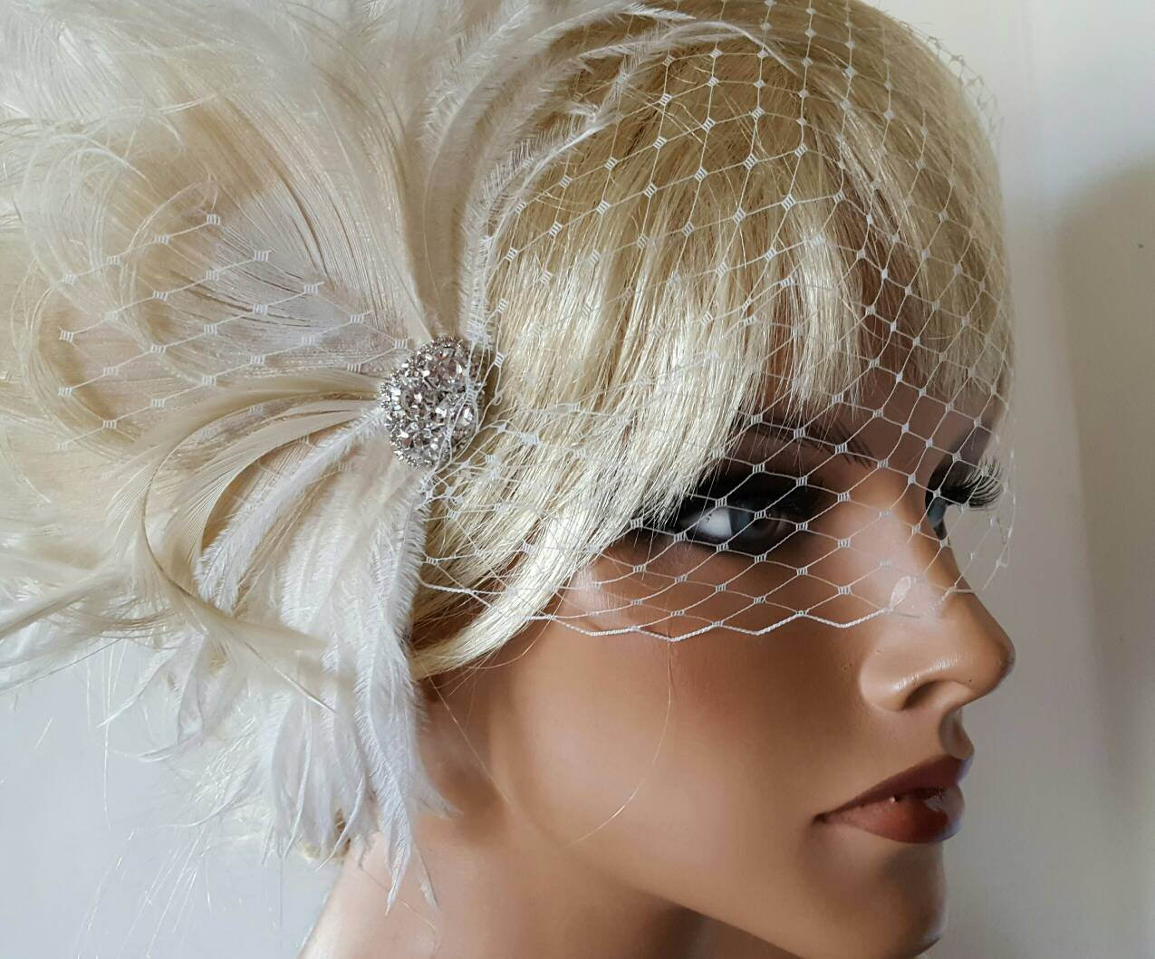 Wedding Fascinator Feather Hair Clip Ivory Fascinator Etsy