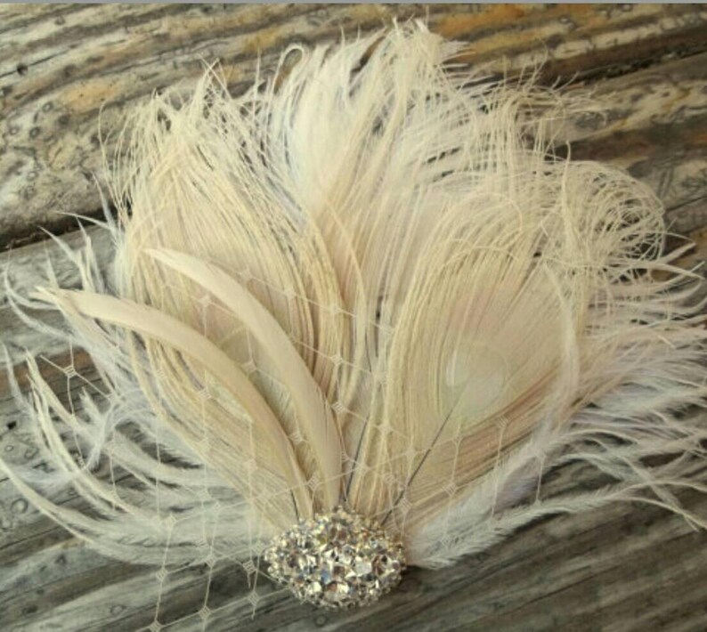 Feather Fascinator Wedding Hair Accessory Bridal Headpiece | Etsy