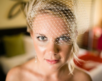 Ivory French Net Bandeau Bridal Veil, Vintage Style
