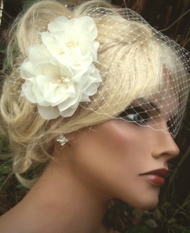 Wedding Fascinator French Net Veil Birdcage Veil Bridal Hair Etsy