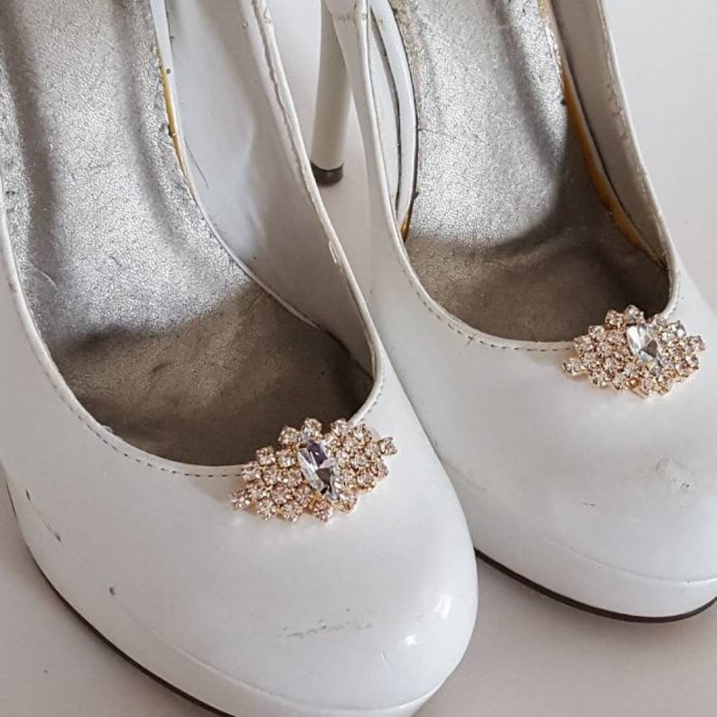 Rhinestone Shoe Clips Silver or Gold Shoe Clips Jewel Etsy