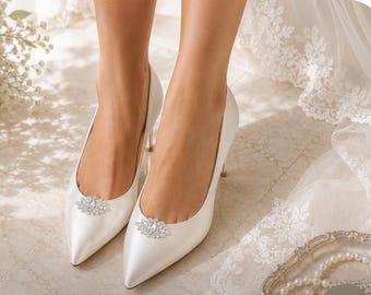 Rhinestone Shoe Clips, Silver Bridal Wedding Shoe Decoration