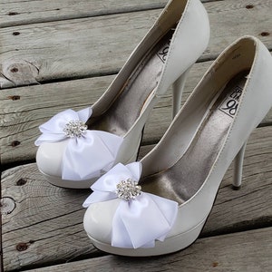 Schuhclips, Hochzeit Schuhclips, Braut Schuhclips, Clips für Hochzeitsschuhe, Brautschuhe, Satin Brautschleifen, Schleifen Schuhclips, Satinbögen
