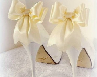 Satin Bow Bridal Shoe Clips, Wedding Shoe Decoration