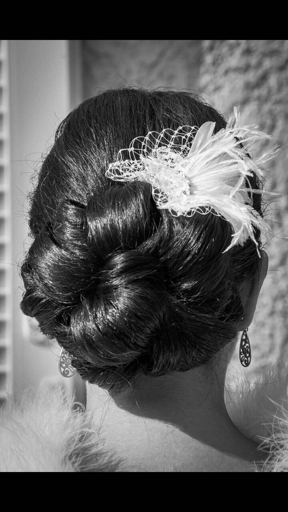 Fascinator Ivory Hair Clip Wedding Hair Clip Wedding Hair Etsy