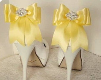 Shoe Clips, Wedding Shoe Clips, Bridal Shoe Clips, Clips for Wedding Shoes, Bridal Shoes, Navy Blue, Satin Bow Shoe Clips
