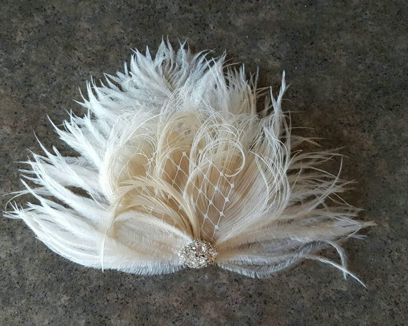 Wedding Fascinator Feather Hair Clip Ivory Fascinator | Etsy