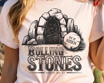 He Is Risen Rolling Stones PNG - Easter Christian Clipart (Digital Download)