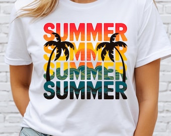 Camiseta retro con ambiente veraniego: playera de vacaciones en la playa