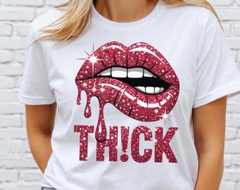 Glitter Lips TH!CK PNG, Trendy Glam Sublimation (Digital Download)
