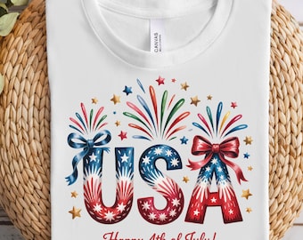 Patriotic USA Flag PNG | 4th of July Fireworks (Digital Download)