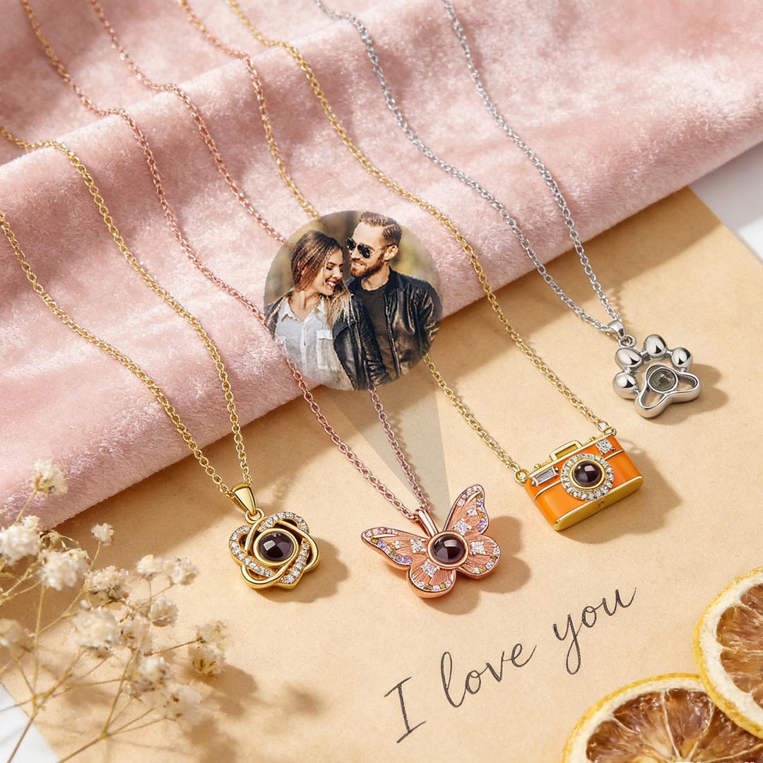 Personalized Photo Projection Necklace | Hidden Love Memory Pendant ...