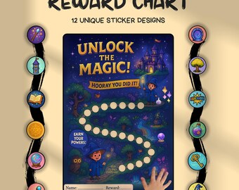 Wizard Theme Reward Chart for Kids: Printable Behavior & Chore Tracker (Digital Download)